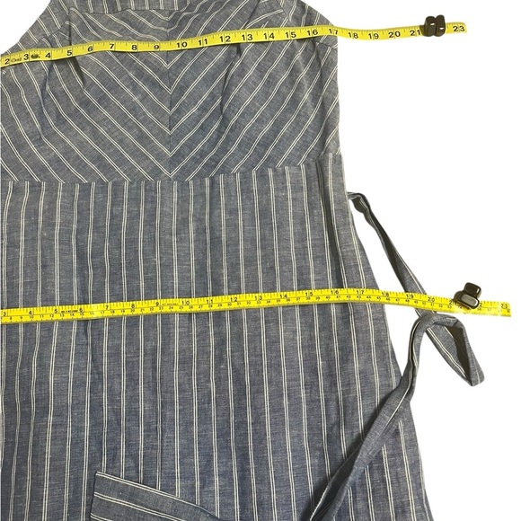 Banana Republic Striped Linen Blend Shift Dress Blue White Tie Waist Size 8 NWT - Picture 5 of 13